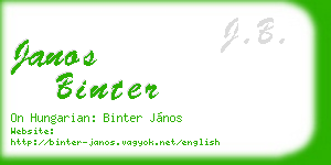 janos binter business card